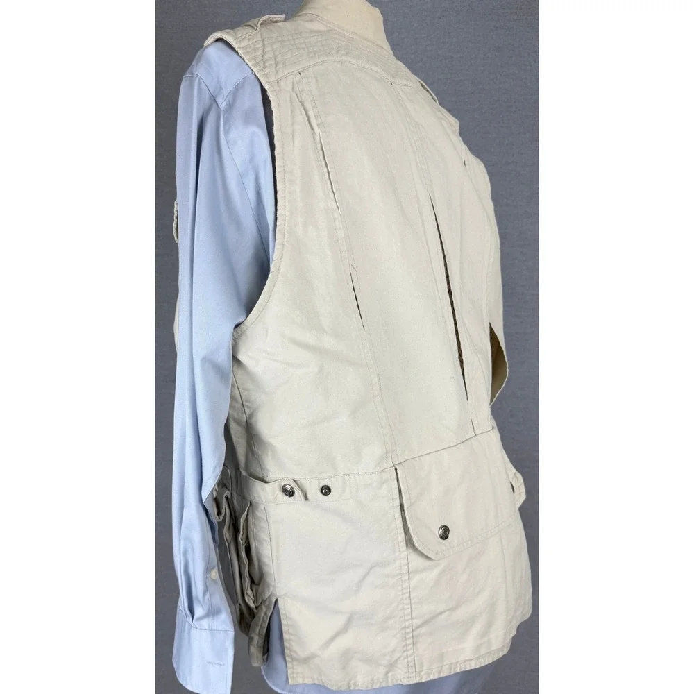 Banana Republic Vintage Photo Journalist Utility Vest Khaki Cotton Mens fits L